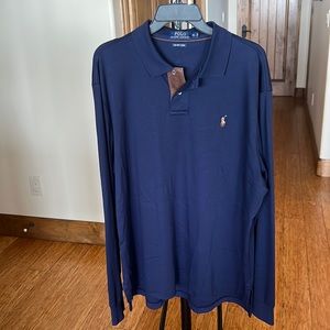 Polo Ralph Lauren Men’s Navy Blue Pima Soft Touch Long Sleeve Shirt